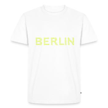 BERLIN Dot font - Men's Premium Organic T-Shirt - white - Front - Nico (187cm)