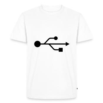 USB - Men's Premium Organic T-Shirt - white - Front - Nico (187cm)