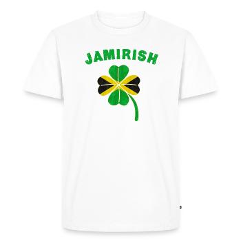 Fier Jamirish Saint Patricks Day Jamaican Irish - T-shirt Premium bio Homme - blanc - Devant - Nico (187cm)