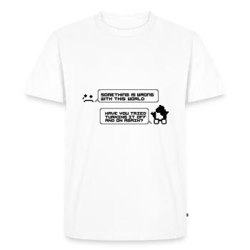 turning it off and on - Men's Premium Organic T-Shirt - white - Front - Nico (187cm)