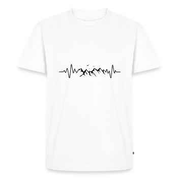 Mountains Heartbeat Alpine Hiking Love Mountain - Men's Premium Organic T-Shirt - white - Front - Nico (187cm)