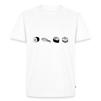 Sushi - Männer Premium Bio T-Shirt - Weiß - Vorne - Nico (187cm)