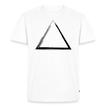 Triangle Grunge Forme Tribal Symbole - T-shirt Premium bio Homme - blanc - Devant - Nico (187cm)