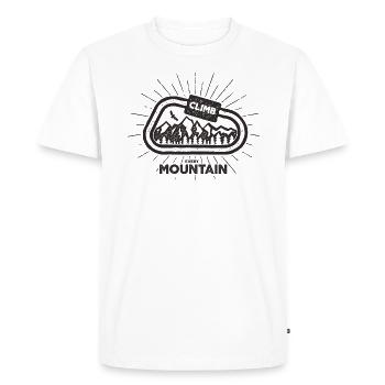 Climbing on any mountain mountaineering or bouldering - Men's Premium Organic T-Shirt - white - Front - Nico (187cm)