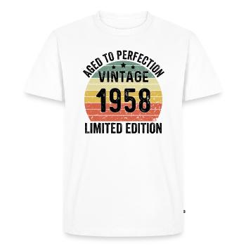 Vieilli à la perfection Vintage 1958 Édition limitée - T-shirt Premium bio Homme - blanc - Devant - Nico (187cm)