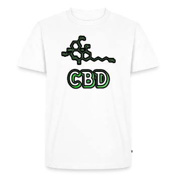 Cannabidiol - CBD Cannabis Cadeau - T-shirt Premium bio Homme - blanc - Devant - Nico (187cm)