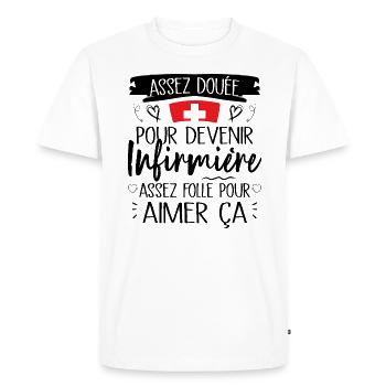 Assez douée pour devenir infirmière cadeau - T-shirt Premium bio Homme - blanc - Devant - Nico (187cm)