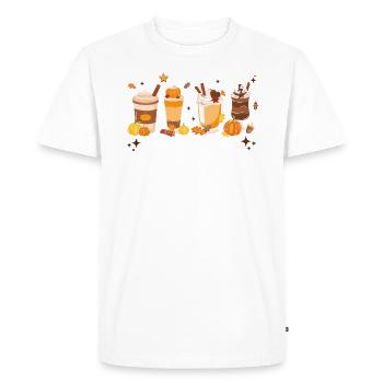 cofPumpkin Spice Latte Fall Coffee Autumn Season - Men's Premium Organic T-Shirt - white - Front - Nico (187cm)