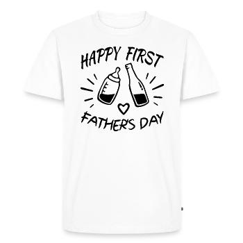 Joyeuse première fête des pères - T-shirt Premium bio Homme - blanc - Devant - Nico (187cm)