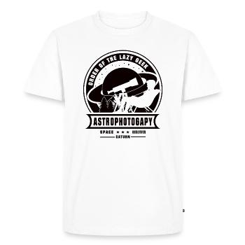 ORDER OF THE LAZY GEEK Saturn Astrophotography - Men's Premium Organic T-Shirt - white - Front - Nico (187cm)