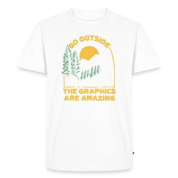 Go Outside The Graphics are Amazing - Men's Premium Organic T-Shirt - white - Front - Nico (187cm)