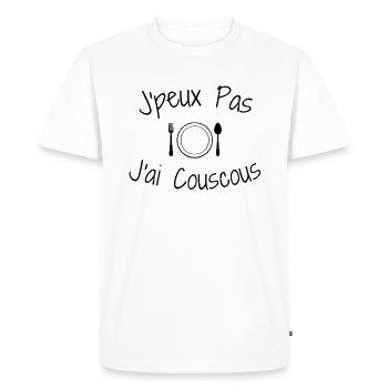 J'peux Pas J'ai Couscous - T-shirt Premium bio Homme - blanc - Devant - Nico (187cm)