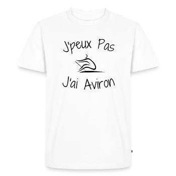 J'peux Pas J'ai Aviron - T-shirt Premium bio Homme - blanc - Devant - Nico (187cm)