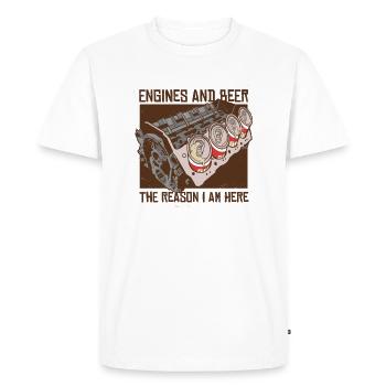 Une bière un moteur est tout ce dont j'ai besoin - T-shirt Premium bio Homme - blanc - Devant - Nico (187cm)