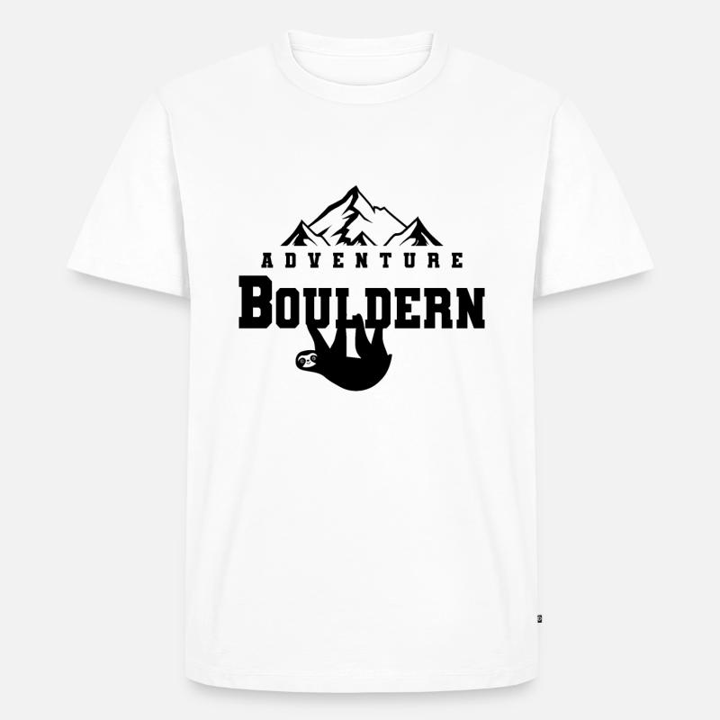 Faultier Bouldern Klettern Geschenkidee - Männer Premium Bio T-Shirt - Weiß