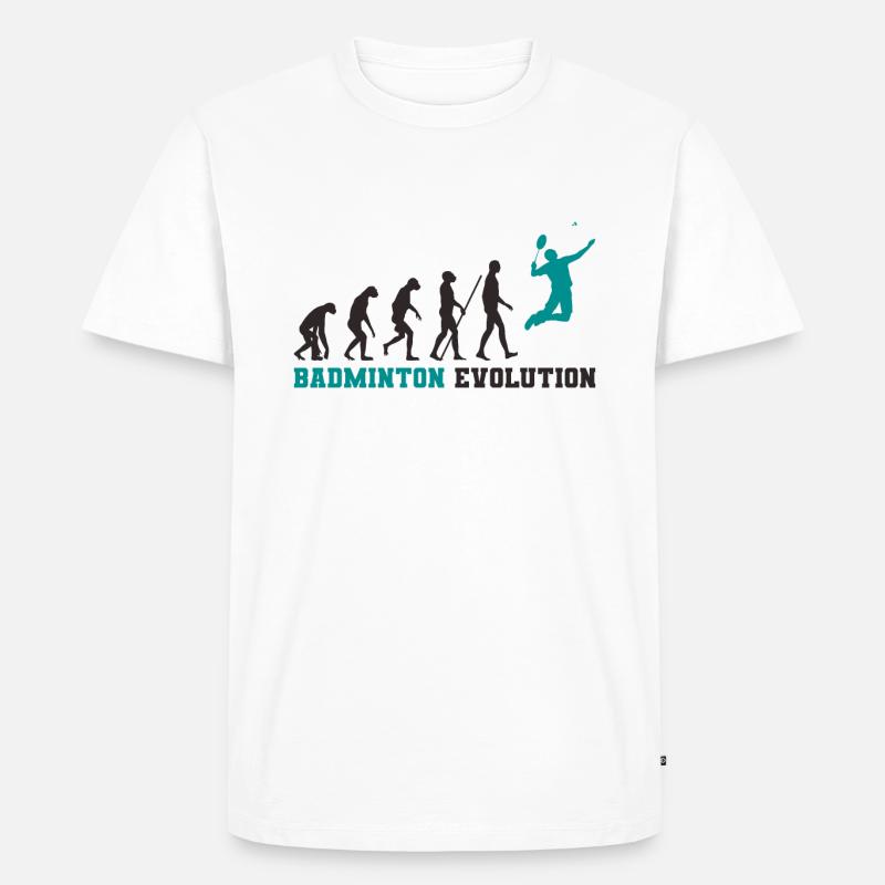 Badminton Evolution - Männer Premium Bio T-Shirt - Weiß
