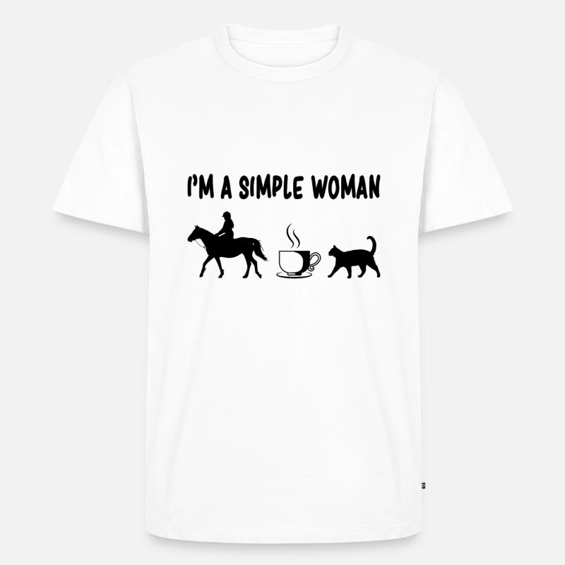 Pferde Kaffee Katzen - Männer Premium Bio T-Shirt - Weiß