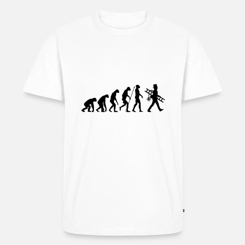 Schornsteinfeger Evolution - Männer Premium Bio T-Shirt - Weiß