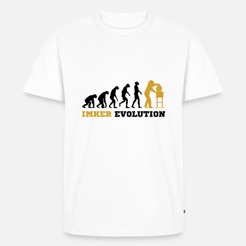 Imker Evolution - Männer Premium Bio T-Shirt - Weiß
