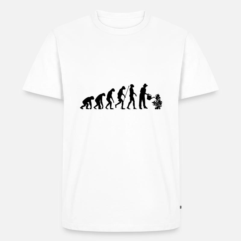 Evolution Gärtner - Männer Premium Bio T-Shirt - Weiß