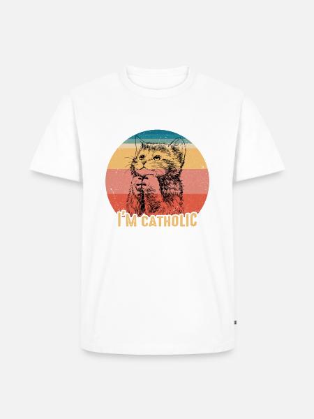 Catholic – süchtig nach Katzen - Männer Premium Bio T-Shirt -