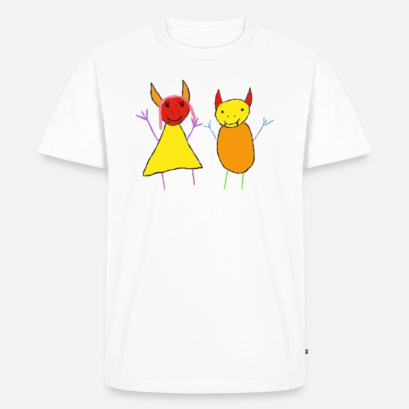 Teufel Paar - Devil Bunt - Monster - Männer Premium Bio T-Shirt - Weiß