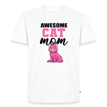 Awesome Cat Mom Cat Lovers Cat Girlfriend Cat Mom - Men's Premium Organic T-Shirt - white - Front - Nico (187cm)
