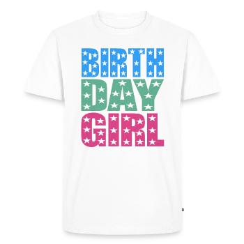 fille d’anniversaire - T-shirt Premium bio Homme - blanc - Devant - Nico (187cm)