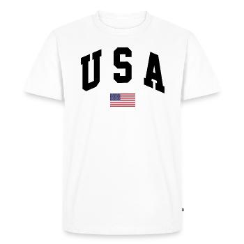 États-Unis États-Unis d’Amérique Graphique - T-shirt Premium bio Homme - blanc - Devant - Nico (187cm)