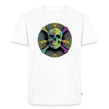 Crâne et os - T-shirt Premium bio Homme - blanc - Devant - Nico (187cm)