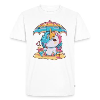 Licorne magique - Édition d’été - T-shirt Premium bio Homme - blanc - Devant - Nico (187cm)