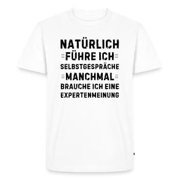 Bien sûr, je me parle à moi-même - T-shirt Premium bio Homme - blanc - Devant - Nico (187cm)