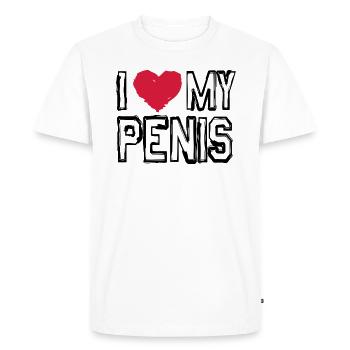 I LOVE MY PENIS! - T-shirt Premium bio Homme - blanc - Devant - Nico (187cm)