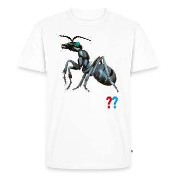 Die Drei ??? und der Ameisenmensch mit Logo - Männer Premium Bio T-Shirt - Weiß - Vorne - Nico (187cm)