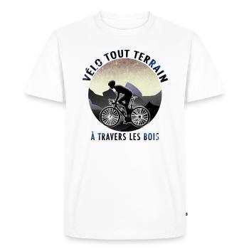 Vélo tout terrain à travers les bois - T-shirt Premium bio Homme - blanc - Devant - Nico (187cm)