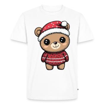 Bande dessinée de Noël ours - T-shirt Premium bio Homme - blanc - Devant - Nico (187cm)