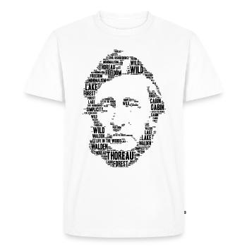 thoreau mot pochoir nuage - T-shirt Premium bio Homme - blanc - Devant - Nico (187cm)