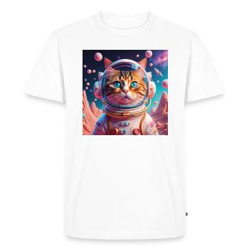 Spacecat Dreamland - Männer Premium Bio T-Shirt - Weiß - Vorne - Nico (187cm)