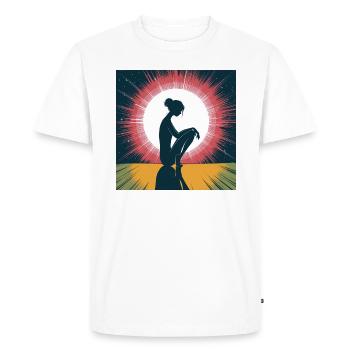 Pensive silhouette in the moonlight - Men's Premium Organic T-Shirt - white - Front - Nico (187cm)