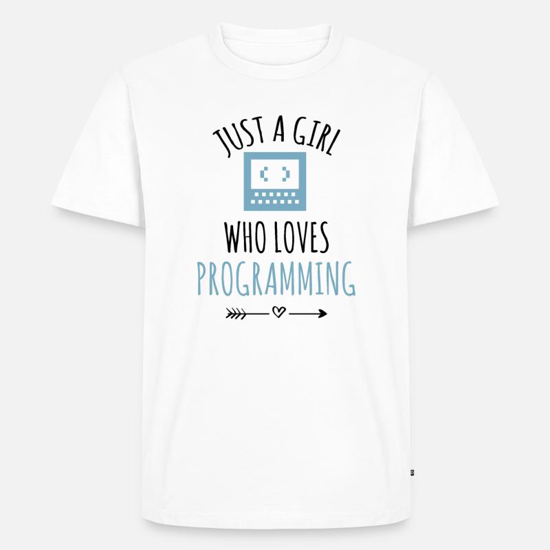 Programmiererin Coding Mädchen Programmieren - Männer Premium Bio T-Shirt - Weiß