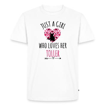 Nova Scotia Duck Tolling Retriever Toller Dog - Men's Premium Organic T-Shirt - white - Front - Nico (187cm)