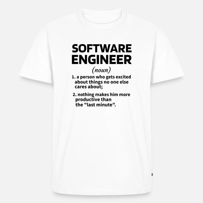 Softwareingenieur Software Engineer Techniker - Männer Premium Bio T-Shirt - Weiß