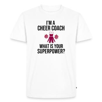 Entraîneur de cheerleading cadeau de cheerleading Coach - T-shirt Premium bio Homme - blanc - Devant - Nico (187cm)