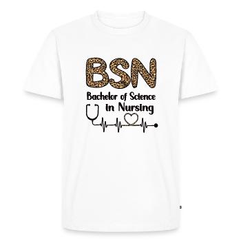 Bachelor Of Nursing Nurse Degree - Men's Premium Organic T-Shirt - white - Front - Nico (187cm)