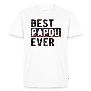 Meilleur Papou Papou Papou Fête des Pères Papou grand-père - T-shirt Premium bio Homme - blanc - Devant - Nico (187cm)