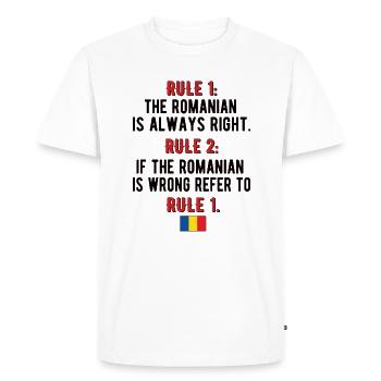 Fier drapeau roumain de la Roumanie Racines roumaines - T-shirt Premium bio Homme - blanc - Devant - Nico (187cm)