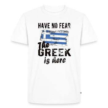 Greek Greece Origin Greek flag - Men's Premium Organic T-Shirt - white - Front - Nico (187cm)
