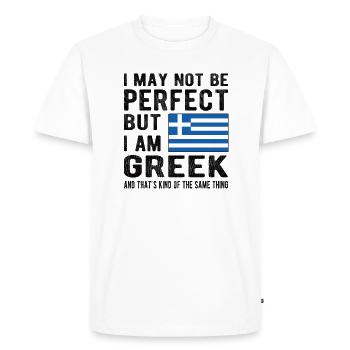 Greek Greece Flag Greek origin - Men's Premium Organic T-Shirt - white - Front - Nico (187cm)