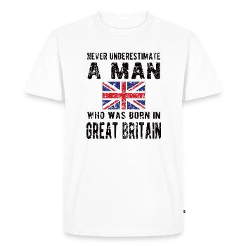 British Great Britain Origin British flag - Men's Premium Organic T-Shirt - white - Front - Nico (187cm)