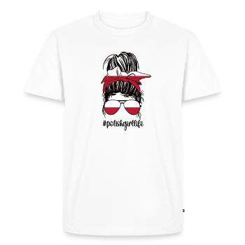 Fière Pologne Polonaise Drapeau Racines polonaises - T-shirt Premium bio Homme - blanc - Devant - Nico (187cm)